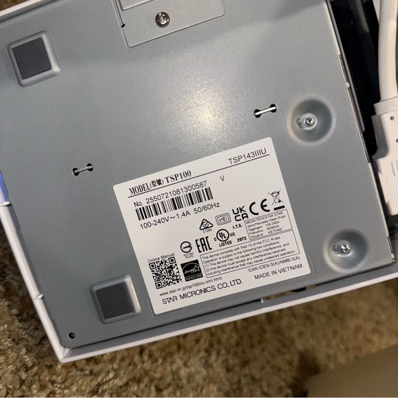 Star TSP100III Future Print Thermal POS Receipt Printer TSP143IIIU-Works-Cords - Picture 8 of 15